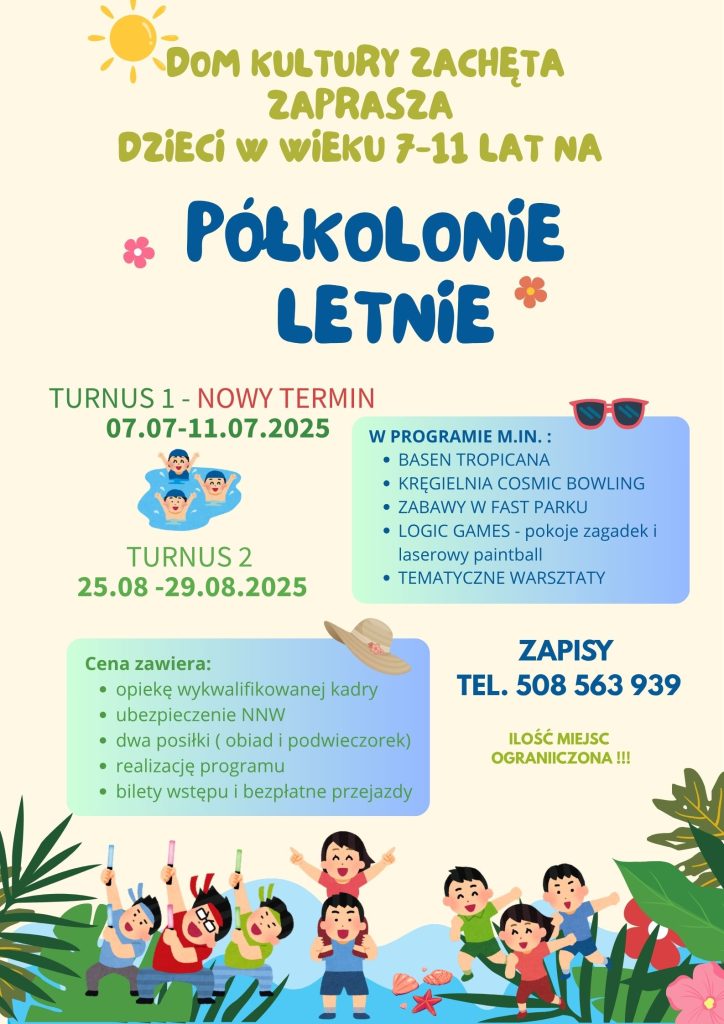 Półkolonie letnie w Domu Kultury - zapraszamy do zapisów