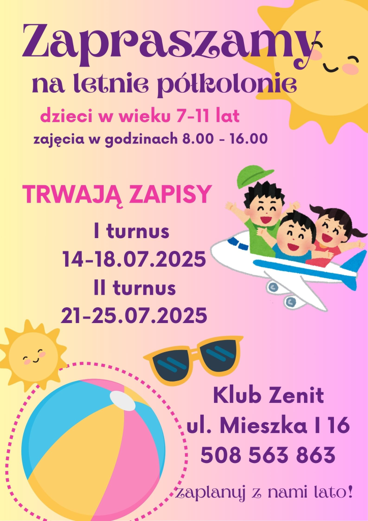 Półkolonie letnie w Klubie Zenit