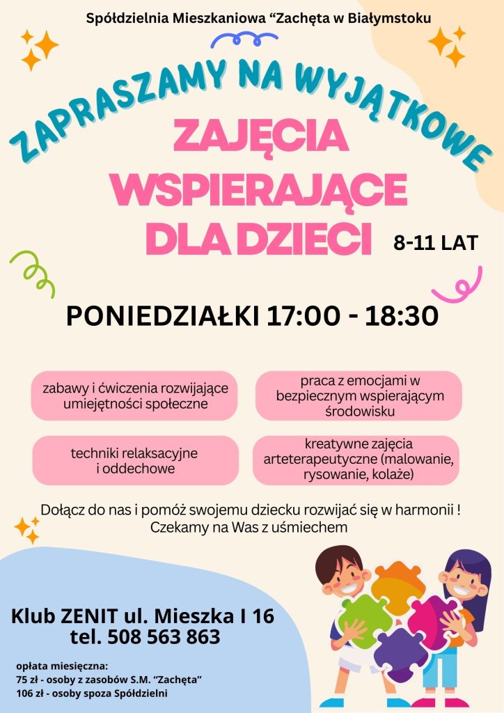 Zajęcia wspierające dla dzieci